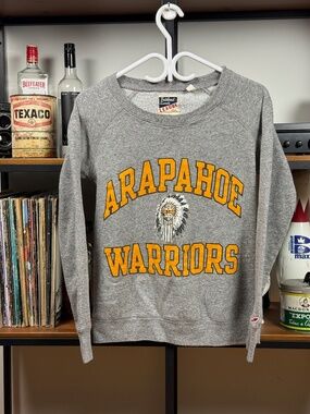 Vintage 80s 90s Triblend Sweats Arapahoe Warriors crewneck sweater size Small